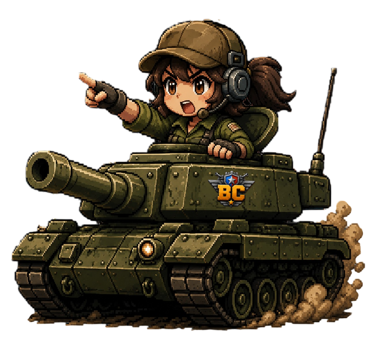 Battle Cities tank commander mascot